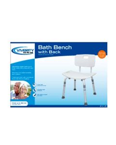 Viverity Adjustable Bath Bench with Back by Roscoe Medical